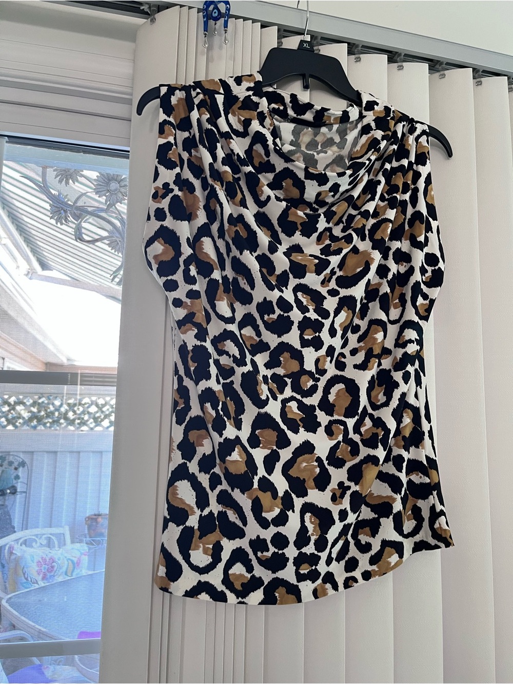 Norma Kamali Leopard Print Cowl Neck Jersey Knit top - Leopard print XS